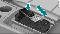 Mobiltelefon in Adapter einsetzen